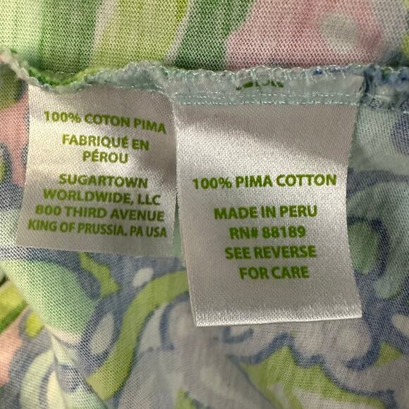 Lilly Pulitzer Windsor Strapless Dress Blue Pink Conch Republic Small Cotton - Picture 8 of 8